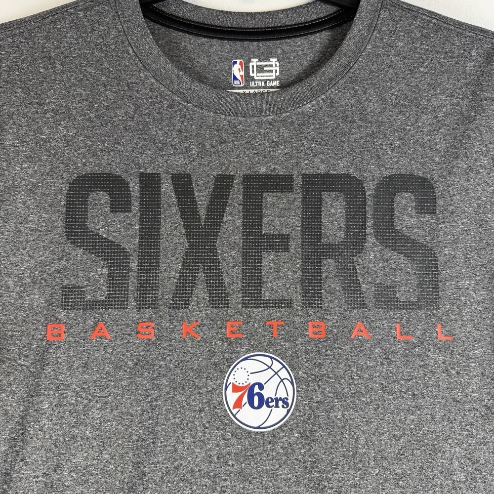 NBA Ultra Game Philadelphia 76ers Shirt Mens XL Gray Black Active